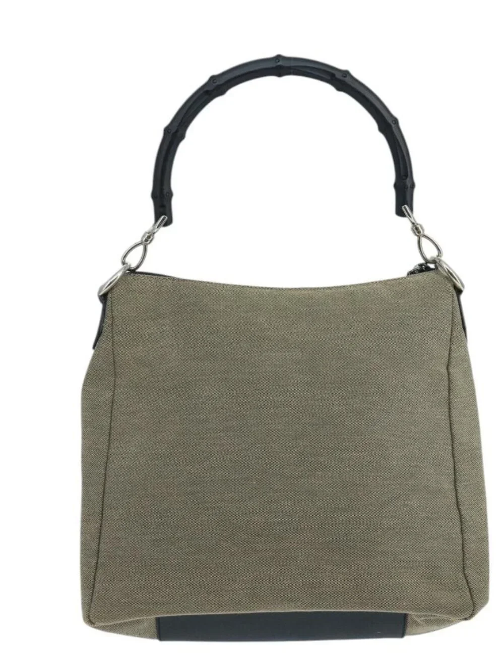 GUCCI Bamboo Hand Bag Outlet Canvas Beige 35692 Auth ep6849